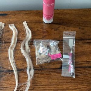 Glam seamless Real Remy hair tape in extensions. 1 pack unopened. 4 packs total.